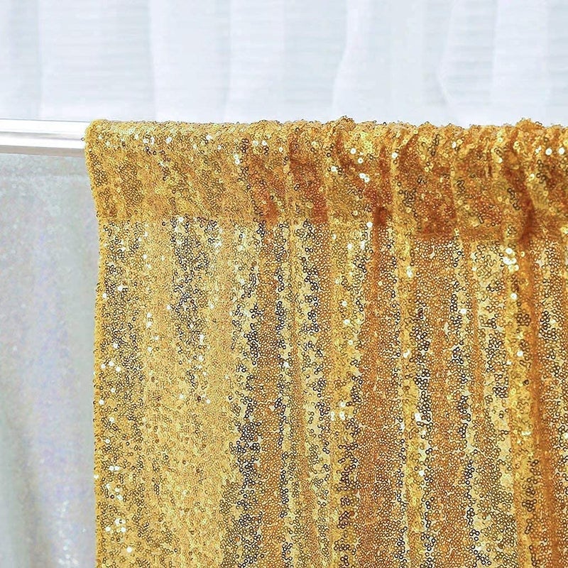 Poise3EHome Gold Sequin Backdrop, 6FT x 8FT Glitter Curtain for Weddings, Parties, Photo Booth Decor - Image 4